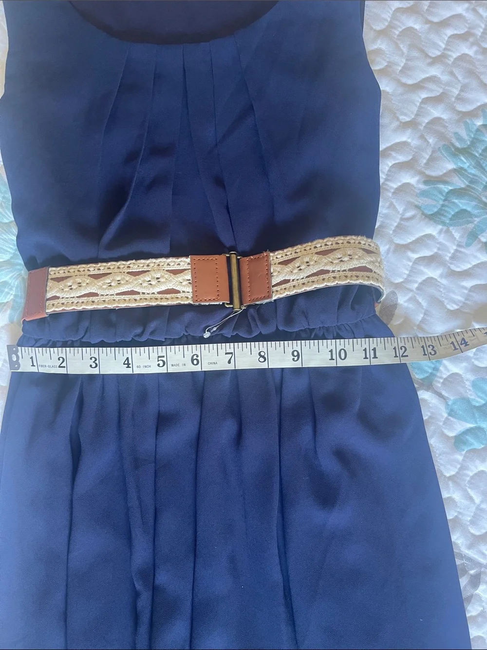 By & By Navy Sleeveless Belted Dress Pleats and Elasticized Waist NWT XS Junior